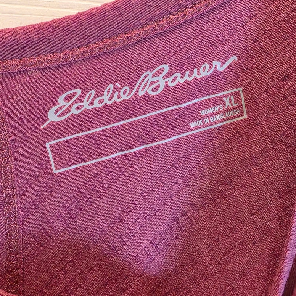 Eddie Bauer Long Sleeve Top Pullover FreeDry Yoga Workout Womens Sz XL Red - Picture 7 of 12
